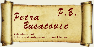 Petra Bušatović vizit kartica